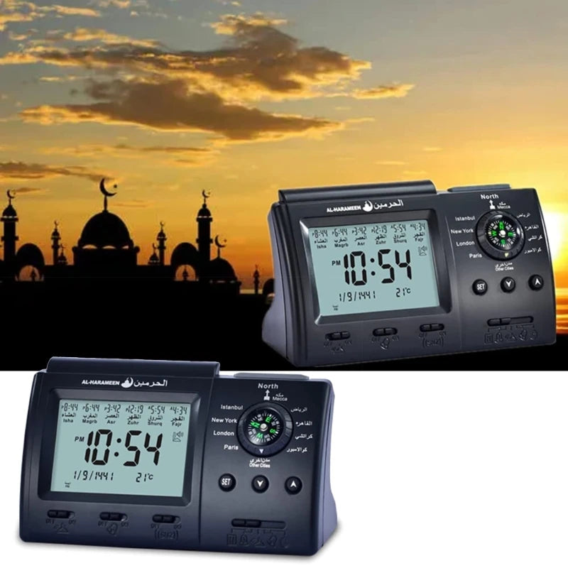 Azan Table Clock Muslim Tabletop Clock Ornament Household Supplies for Home Festival New Year Birthday Decoration
