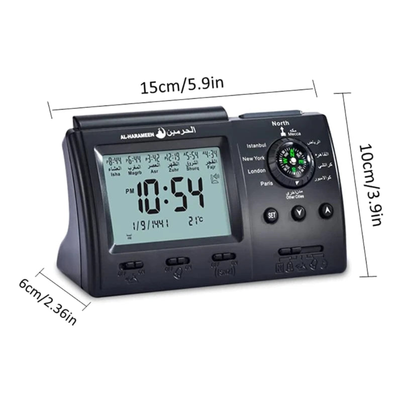Azan Table Clock Muslim Tabletop Clock Ornament Household Supplies for Home Festival New Year Birthday Decoration